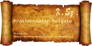 Krattenthaler Szilvia névjegykártya